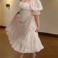 Robe de bal de princesse bustier à volants en satin long, robe de soirée C8117