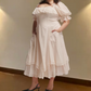 Robe de bal de princesse bustier à volants en satin long, robe de soirée C8117