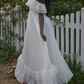 Robe de bal de princesse bustier à volants en satin long, robe de soirée C8117