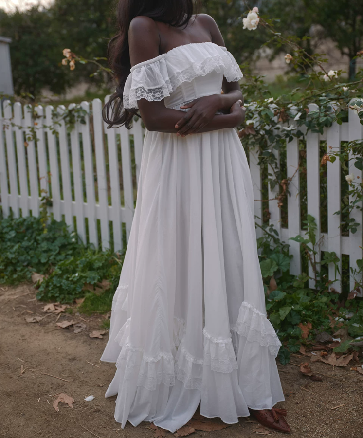 Robe de bal de princesse bustier à volants en satin long, robe de soirée C8117