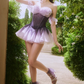 Dreamy Off The Shoulder Homecoming Dress Purple Ruffles Tulle A-Line Birthday Dress D0341