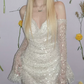 Shiny Spaghetti Straps Homecoming Dress White Sequins A-Line Birthday Dress D0349