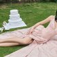 Charming Spaghetti Straps Prom Dress Pink Lace Silt A-Line Evening Dress D0351