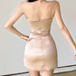 Alluring Strapless Gold Homecoming Dress Sequins Sheath Birthday Dress D0352