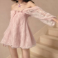 Romantic Off The Shoulder Homecoming Dress Pink Lace A-Line Birthday Dress D0354