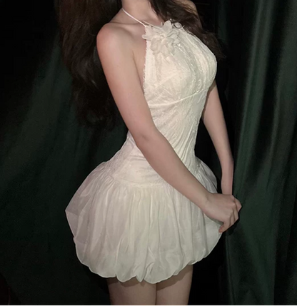 Mini robe de soirée en satin, sans bretelles, sans manches, ligne a, simple, C899