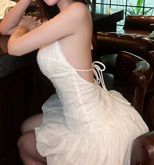 Mini robe de soirée en satin, sans bretelles, sans manches, ligne a, simple, C899