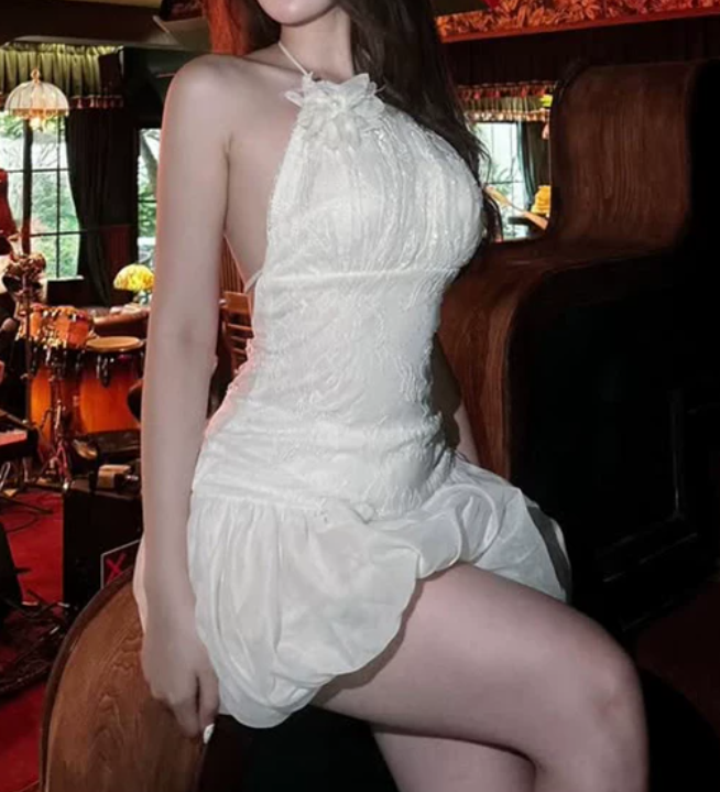 Mini robe de soirée en satin, sans bretelles, sans manches, ligne a, simple, C899