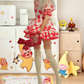 Sweet High Collar Homecoming Dress Red Short Sleeve A-Line Birthday Dress D0359