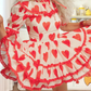 Sweet High Collar Homecoming Dress Red Short Sleeve A-Line Birthday Dress D0359