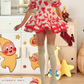 Sweet High Collar Homecoming Dress Red Short Sleeve A-Line Birthday Dress D0359