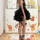 Sexy Spaghetti Straps Homecoming Dress Black Sequins A-Line Birthday Dress D0365
