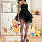 Sexy Spaghetti Straps Homecoming Dress Black Sequins A-Line Birthday Dress D0365