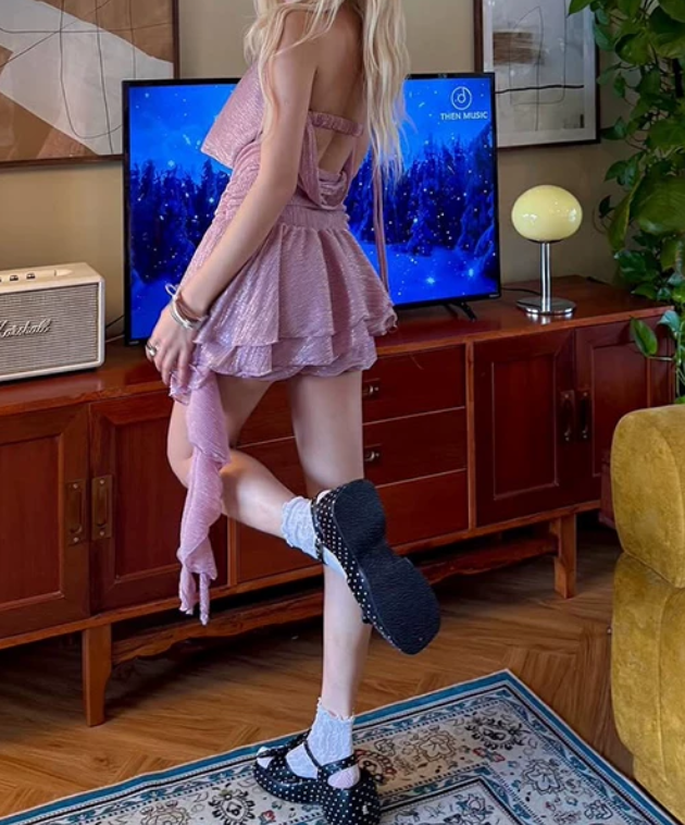 Mini robe de soirée en satin, sans bretelles, sans manches, ligne a, simple, C899