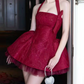 Mini robe de soirée en satin, sans bretelles, sans manches, ligne a, simple, C899
