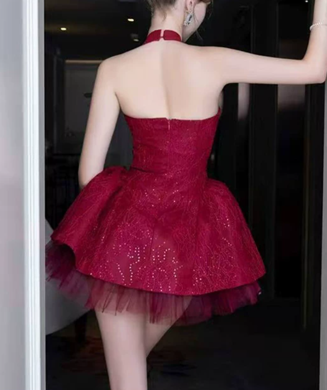 Mini robe de soirée en satin, sans bretelles, sans manches, ligne a, simple, C899