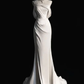 Simple Mermaid Strapless Sleeveless Satin White Long Prom Dress D037