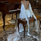 Robe de bal de princesse bustier à volants en satin long, robe de soirée C8117