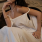 Robe de bal de princesse bustier à volants en satin long, robe de soirée C8117