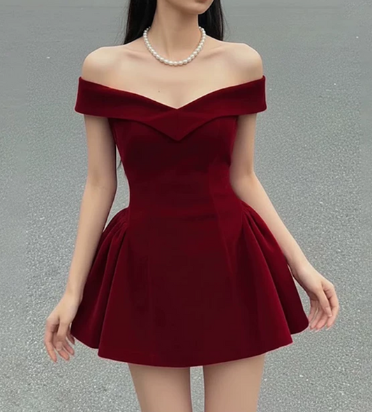 Mini robe de soirée en satin, sans bretelles, sans manches, ligne a, simple, C899