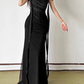 Chic Off The Shoulder Prom Dress Black Mermaid Evening Dress D0372