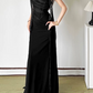 Chic Off The Shoulder Prom Dress Black Mermaid Evening Dress D0372