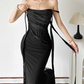Chic Off The Shoulder Prom Dress Black Mermaid Evening Dress D0372