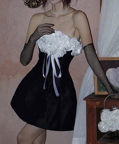 Robe courte d'été pour femme, style français, collection 2026, référence C8003