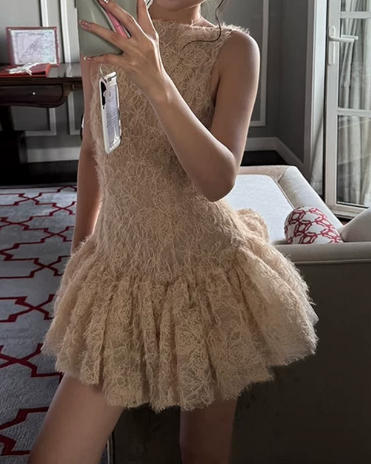 Robe courte d'été pour femme, style français, collection 2026, référence C8003