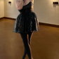 Glittering Strapless Homecoming Dress Black Sequins A-Line Birthday Dress D0388