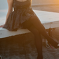Glittering Strapless Homecoming Dress Black Sequins A-Line Birthday Dress D0388