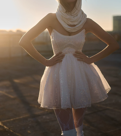 Mini robe de soirée en satin, sans bretelles, sans manches, ligne a, simple, C899