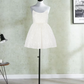 Mini robe de soirée en satin, sans bretelles, sans manches, ligne a, simple, C899