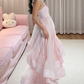 Robe de bal de princesse bustier à volants en satin long, robe de soirée C8117