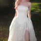 Robe de bal de princesse bustier à volants en satin long, robe de soirée C8117