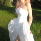 Robe de bal de princesse bustier à volants en satin long, robe de soirée C8117