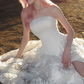 Robe de bal de princesse bustier à volants en satin long, robe de soirée C8117