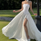 Robe de bal de princesse bustier à volants en satin long, robe de soirée C8117