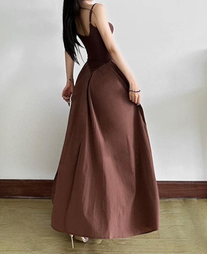 Robe de bal de princesse bustier à volants en satin long, robe de soirée C8117