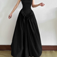 Robe de bal de princesse bustier à volants en satin long, robe de soirée C8117