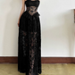 Robe de bal de princesse bustier à volants en satin long, robe de soirée C8117