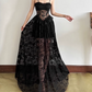 Robe de bal de princesse bustier à volants en satin long, robe de soirée C8117