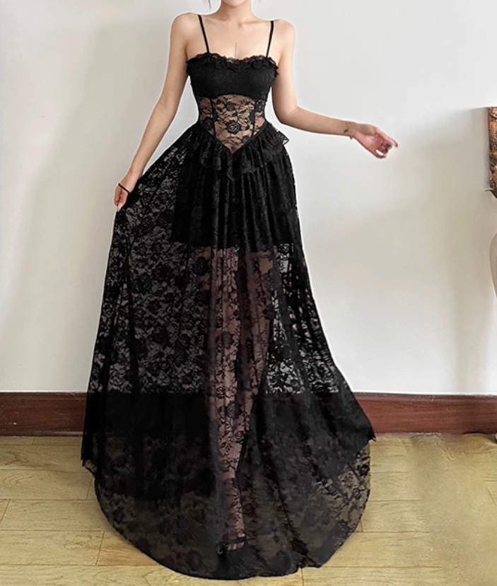 Robe de bal de princesse bustier à volants en satin long, robe de soirée C8117