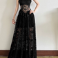 Robe de bal de princesse bustier à volants en satin long, robe de soirée C8117