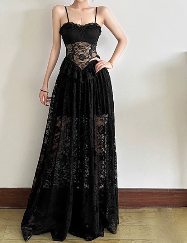 Robe de bal de princesse bustier à volants en satin long, robe de soirée C8117