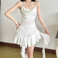 Elegant Spaghetti Straps Homecoming Dress Ruffles Lace A-Line Birthday Dress D0398