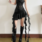 Elegant Spaghetti Straps Homecoming Dress Ruffles Lace A-Line Birthday Dress D0398