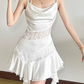Elegant Spaghetti Straps Homecoming Dress Ruffles Lace A-Line Birthday Dress D0398
