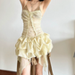 Mini robe de soirée en satin, sans bretelles, sans manches, ligne a, simple, C899