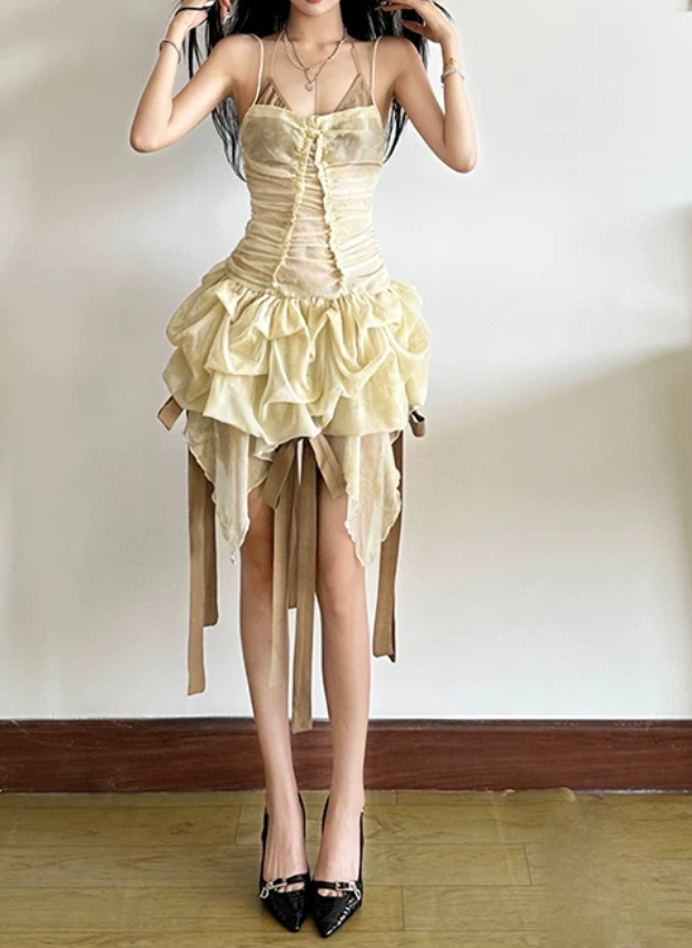 Mini robe de soirée en satin, sans bretelles, sans manches, ligne a, simple, C899